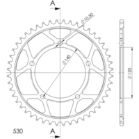 Steel-Rear Sprocket / Chain Wheel Supersprox 530/47t black 86603-47