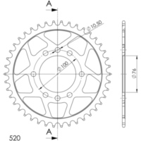 Stahl-Kettenrad Supersprox 520/43Z schwarz 14401-43