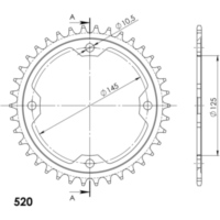 Stahl-Kettenrad Supersprox 520/37Z schwarz 12509-37