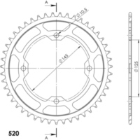 Steel-Rear Sprocket / Chain Wheel Supersprox 520/47t black 12509-47