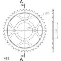 Stahl-Kettenrad Supersprox 428/45Z schwarz