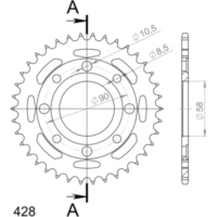 Steel-Rear Sprocket / Chain Wheel Supersprox 428/38t black