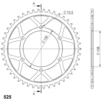 Steel-Rear Sprocket / Chain Wheel Supersprox 525/46t black 30482-46
