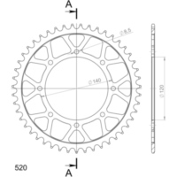 Steel-Rear Sprocket / Chain Wheel Supersprox 520/47t black 16600-47