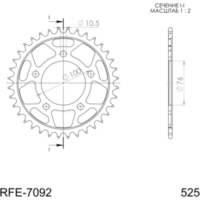 Steel-Rear Sprocket / Chain Wheel Supersprox 525/44t black 92903-44