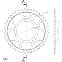 Steel-Rear Sprocket / Chain Wheel Supersprox 525/44t black 50614-44