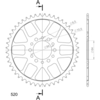 Steel-Rear Sprocket / Chain Wheel Supersprox 520/48t black 14311-48