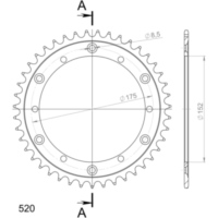 Stahl-Kettenrad Supersprox 520/43Z schwarz 12500-43