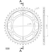 Steel-Rear Sprocket / Chain Wheel Supersprox 530/43t black 12601-43