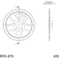 Steel-Rear Sprocket / Chain Wheel Supersprox 420/44t black 80101-44