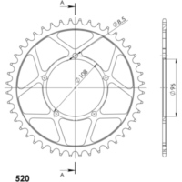 Steel-Rear Sprocket / Chain Wheel Supersprox 520/44t black 92320-44