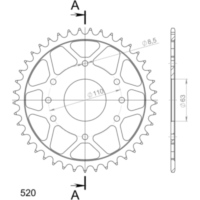 Steel-Rear Sprocket / Chain Wheel Supersprox 520/41t black 71306-41