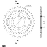 Stealth-Kettenrad Supersprox 520/36Z gold 31223S36