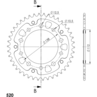 Stealth-Rear Sprocket / Chain Wheel Supersprox 520/42t black 10509K42