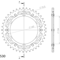 Stealth-Kettenrad Supersprox 530/40Z schwarz 10616K40