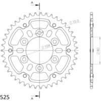 Stealth-Rear Sprocket / Chain Wheel Supersprox 525/43t black 16610K43