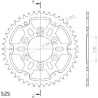 Stealth-Rear Sprocket / Chain Wheel Supersprox 525/45t black 16610K45