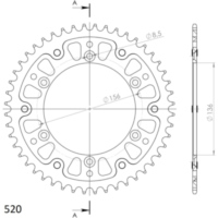 Stealth-Rear Sprocket / Chain Wheel Supersprox 520/48t black 14206K48