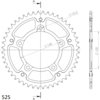 Stealth-Rear Sprocket / Chain Wheel Supersprox 525/47t black 14604K47