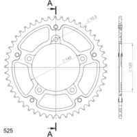 Stealth-Rear Sprocket / Chain Wheel Supersprox 525/49t gold 14604S49