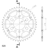 Stealth-Rear Sprocket / Chain Wheel Supersprox 520/44t red 14401R44