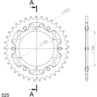 Stealth-Rear Sprocket / Chain Wheel Supersprox 525/39t black 86501K39