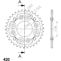 Stealth-Kettenrad Supersprox 420/34Z rot