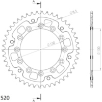 Stealth-Kettenrad Supersprox 520/46Z blau