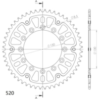 Stealth-Kettenrad Supersprox 520/51Z gold 10304S51