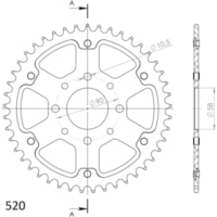 Stealth-Rear Sprocket / Chain Wheel Supersprox 520/45t gold 71201S45