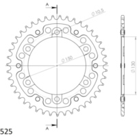 Stealth-Rear Sprocket / Chain Wheel Supersprox 525/41t black 12606K41