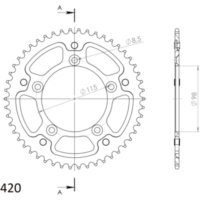 Stealth-Rear Sprocket / Chain Wheel Supersprox 420/50t black 71101K50