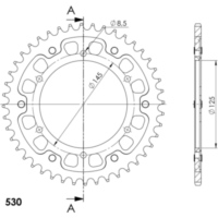 Stealth-Kettenrad Supersprox 530/44Z gold 30415S44