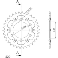 Stealth-Rear Sprocket / Chain Wheel Supersprox 520/34t red