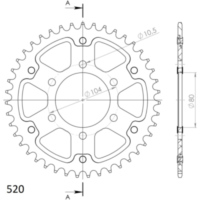 Stealth-Rear Sprocket / Chain Wheel Supersprox 520/43t green