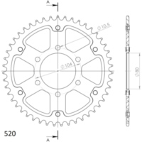 Stealth-Rear Sprocket / Chain Wheel Supersprox 520/46t green 16403G46