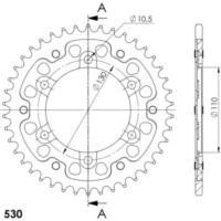 Stealth-Rear Sprocket / Chain Wheel Supersprox 530/42t black 12813K42