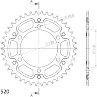 Stealth-Rear Sprocket / Chain Wheel Supersprox 520/41t gold 16500S41