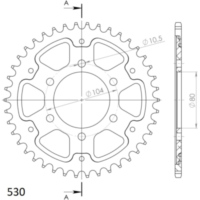 Stealth-Rear Sprocket / Chain Wheel Supersprox 530/40t black 16402K40