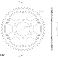 Stealth-Rear Sprocket / Chain Wheel Supersprox 530/44t black 16402K44