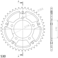 Stealth-Rear Sprocket / Chain Wheel Supersprox 530/41t green