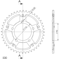 Stealth-Rear Sprocket / Chain Wheel Supersprox 530/44t gold 16702S44