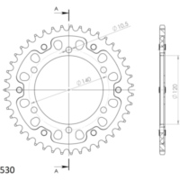 Stealth-Rear Sprocket / Chain Wheel Supersprox 530/43t black 16603K43