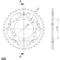 Stealth-Rear Sprocket / Chain Wheel Supersprox 525/40t black 35800K40