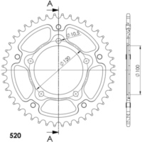 Stealth-Kettenrad Supersprox 520/43Z gold 36716S43