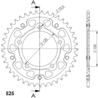 Stealth-Rear Sprocket / Chain Wheel Supersprox 525/41t gold 35715S41