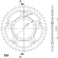 Stealth-Kettenrad Supersprox 525/44Z silber 35715V44