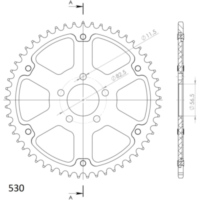 Stealth-Rear Sprocket / Chain Wheel Supersprox 530/53t silver 37081V53