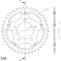 Stealth-Rear Sprocket / Chain Wheel Supersprox 520/39t green 92902G39