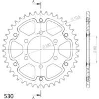 Stealth-Rear Sprocket / Chain Wheel Supersprox 530/42t green 37096G42